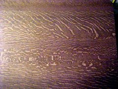 Detail quarter-sawn oak dining table top.